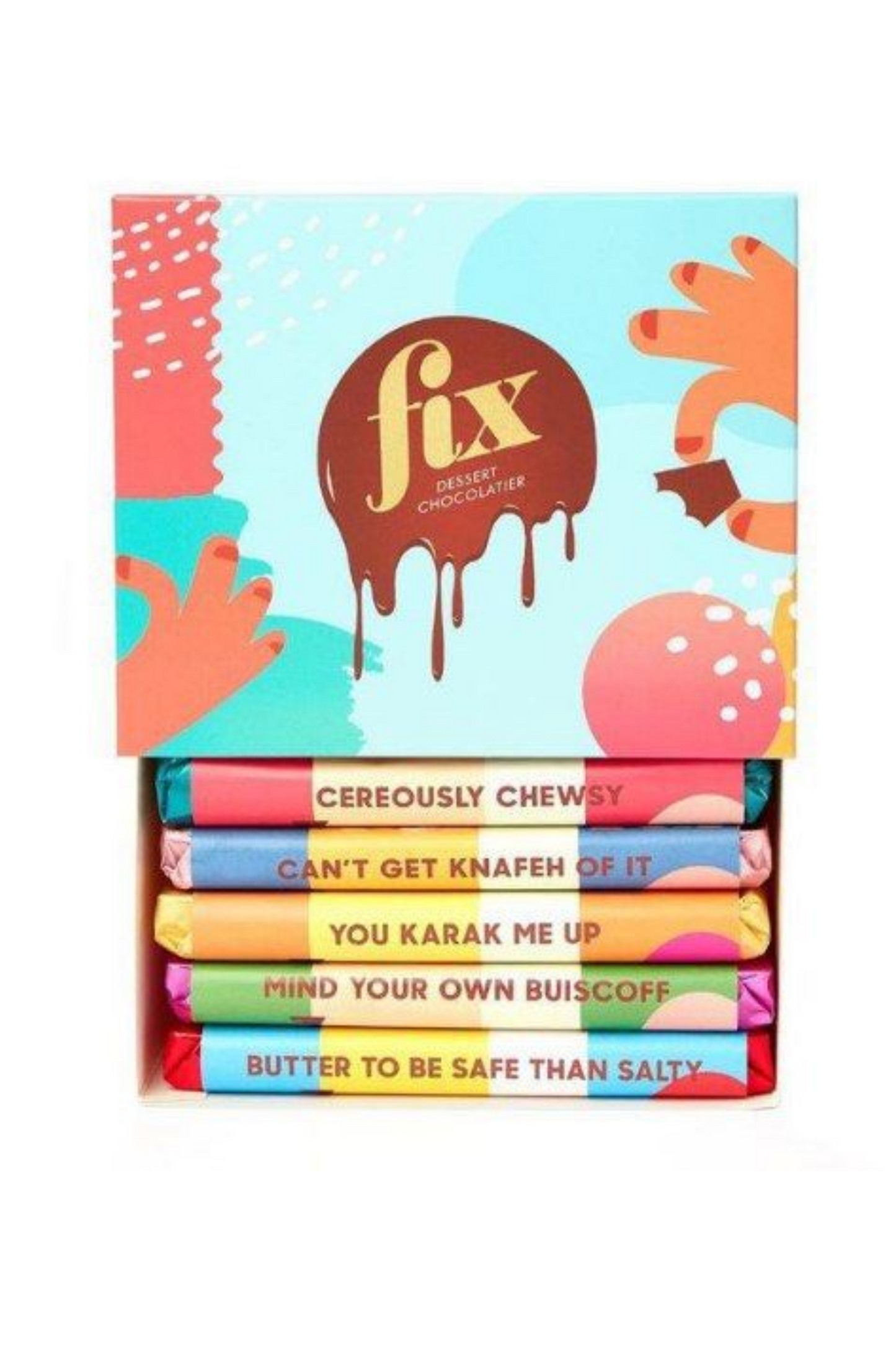 Fix Chocolate Bar: Pistachio Kunafa/Cereal/Pretzel/Biscoff