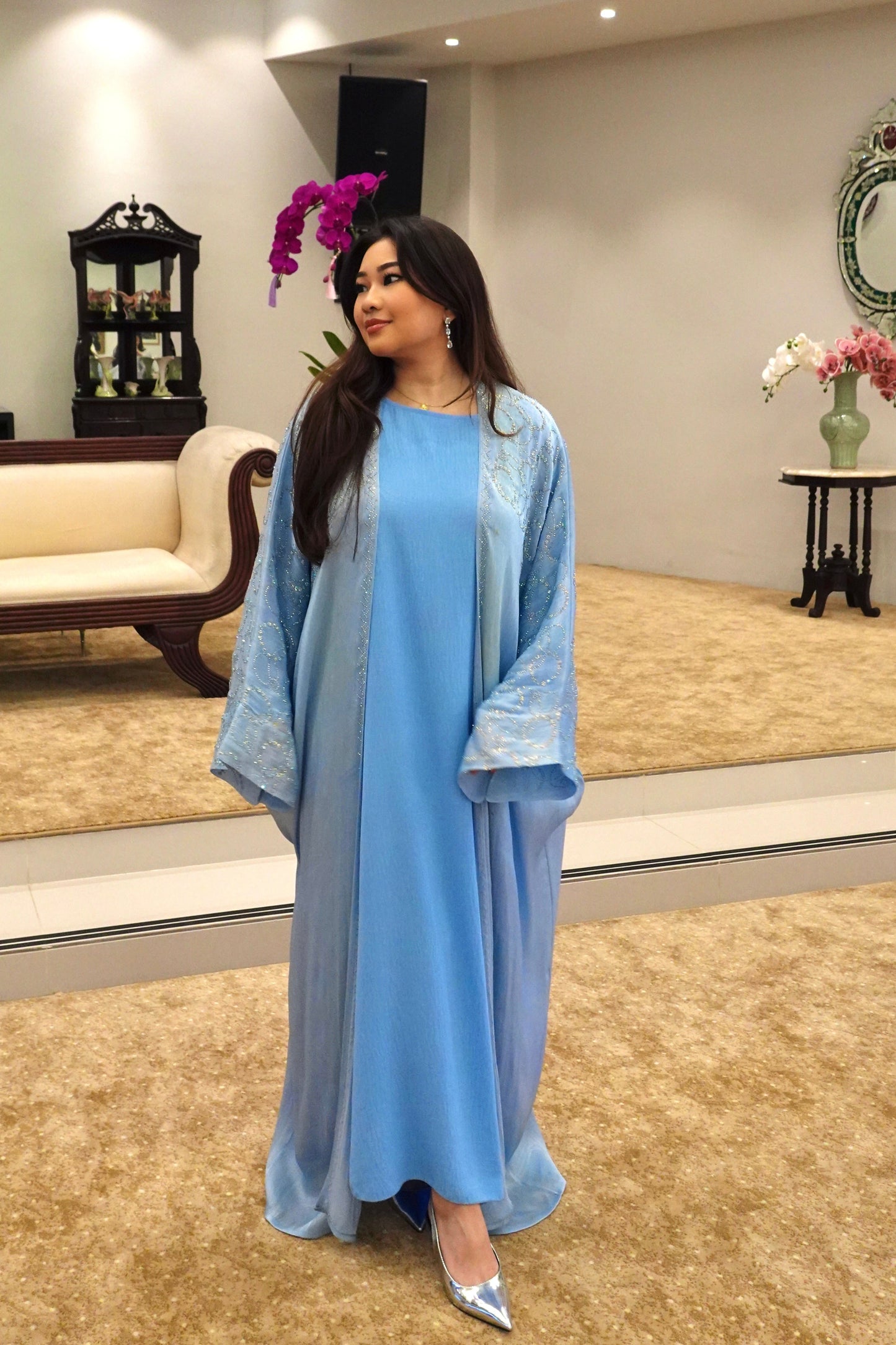 Dhea Dress in Soft Blue