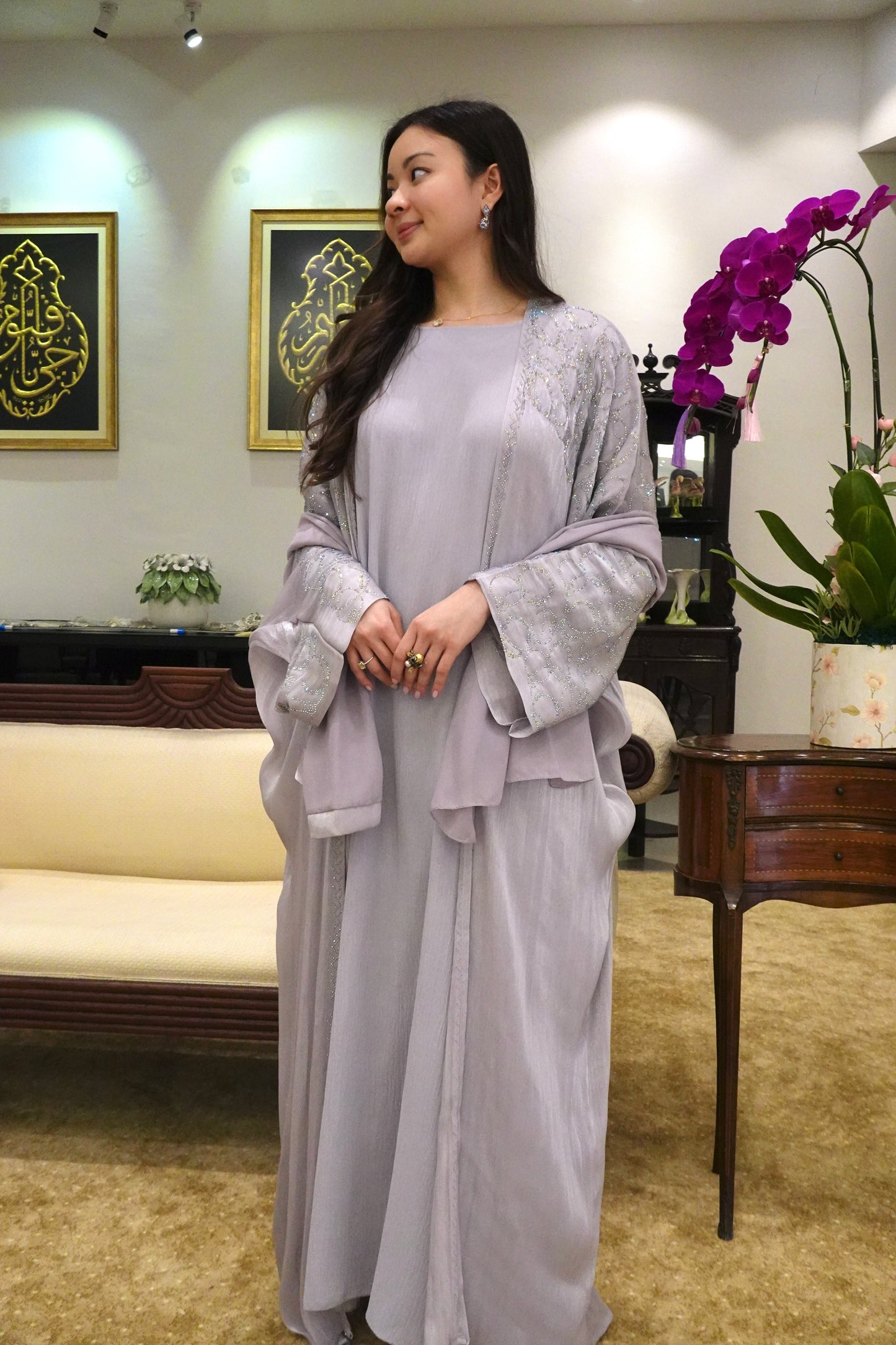 Dhea Dress in Silver